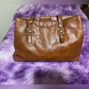 Bueno Brown Leather Tote Bag